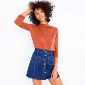 Madewell Denim Button Front Mini Skirt